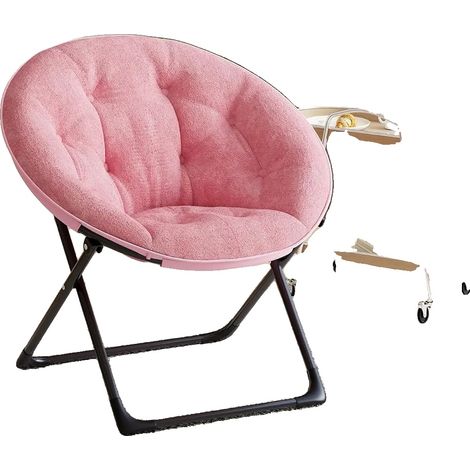 Silla Luna, diseño plegable, asiento acolchado suave, rosa. (1/2)