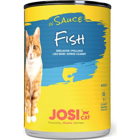 Josera Josicat Pescado en Salsa - Alimento Completo Humedo Elaborado con Pescado para Gatos Adultos - 415 Gramos