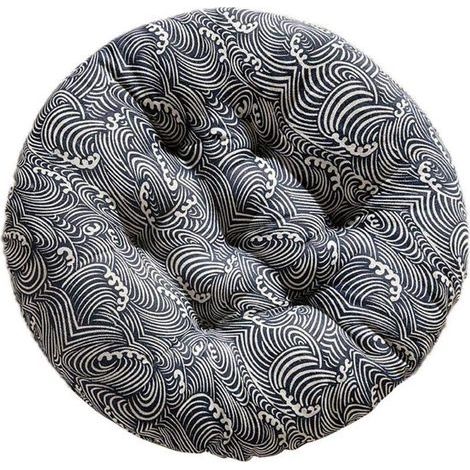 Coussin rond chaise coussin siège tatami restaurant canapé dossier tabouret sol épaissi oreiller coton lin 50X50cm (1/5)
