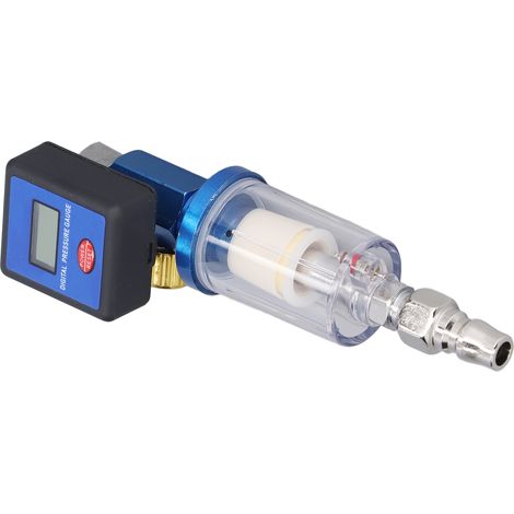 G1/4 Luftdruckmesser mit Anschluss, Öl-Wasser-Filterregler (luftpolsterverpackt, Lieferung mit eingebauter Batterie) (1/5)
