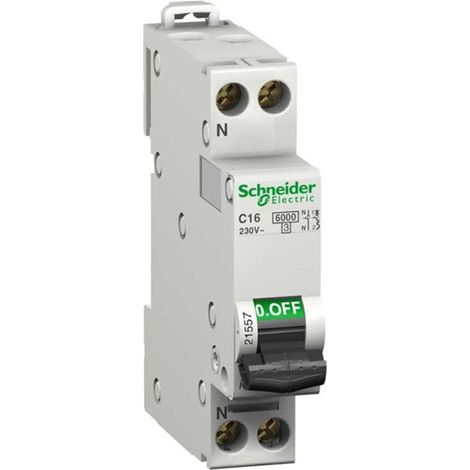 Disjoncteur magnéto-thermique Schneider 1 module 1P+N 16A