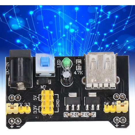 Alimentation Module pour Breadboard 3Pcs, Régulateur Tension DC 3.3V 5V Double Sortie