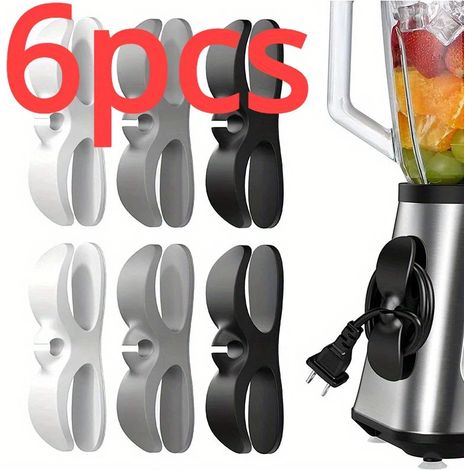 Lot de 6 clips en TPU - Organisateur pour ustensiles de cuisine, cordons, friteuses, mixeurs, machines à café - FY (1/5)
