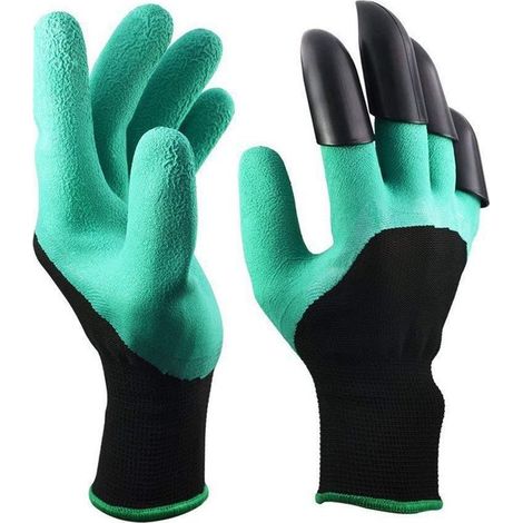 1 pair of straight claw gardening gloves, green, vegetable and flower gardening gloves (1/4)