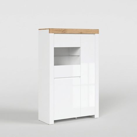 Vitrina alta de 2 puertas con balda de vidrio Holten (1/5)