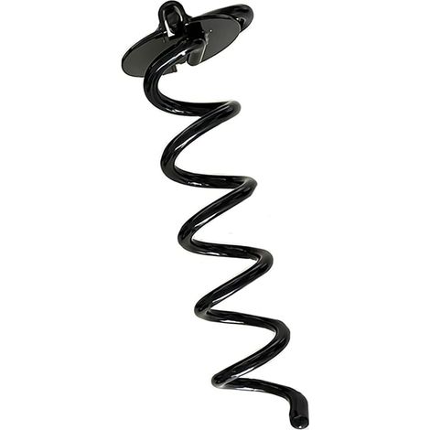 SHINING HOUSE Bodenanker, Zeltpfahl, Ankerpfähle, Trampolinanker, starke Spiralankerpfähle aus Stahl für Trampolin, Garten, Camp, Zelte, Schaukel, 28 cm, schwarz (1/5)