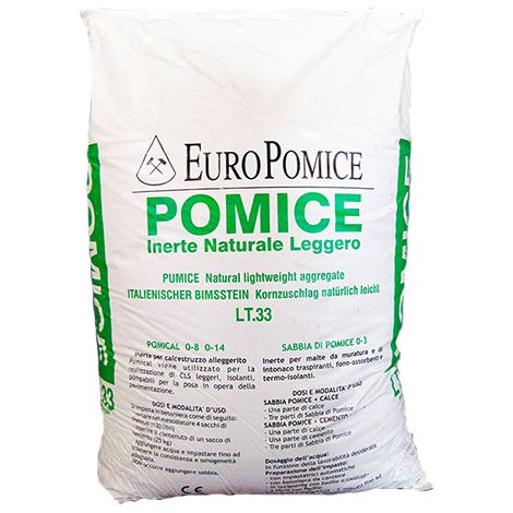 Pomice in sabbia 0/3 mm (c.ca 28 kg - 33 lt)
