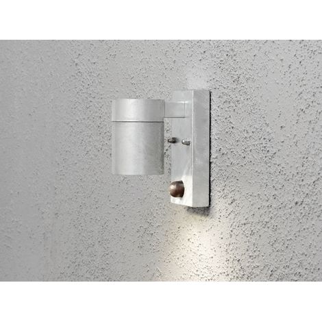LED Außenwandleuchte Downlight aus Stahl mit Bewegungsmelder, Höhe 14cm (1/5)
