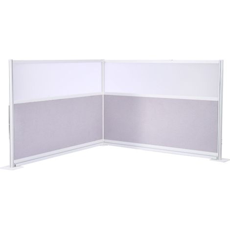 Mophorn Cloisons de Bureau, 183 x 122 cm, Cloison de Séparation de Poste de Travail en PET, Lot de 2, avec Fenêtres en Acrylique Givré, Panneaux Autoportants pour Bureau, Bibliothèque, École (1/5)