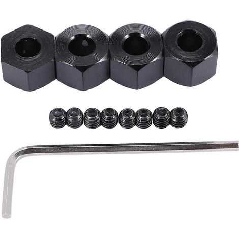 Quatre adaptateurs hexagonaux de moyeu de roue en métal de 5 mm à 12 mm, compatibles avec les kits de mise à niveau de voiture télécommandée D12, C14, C24, B14, B16, MN, D90 et D91. (1/5)