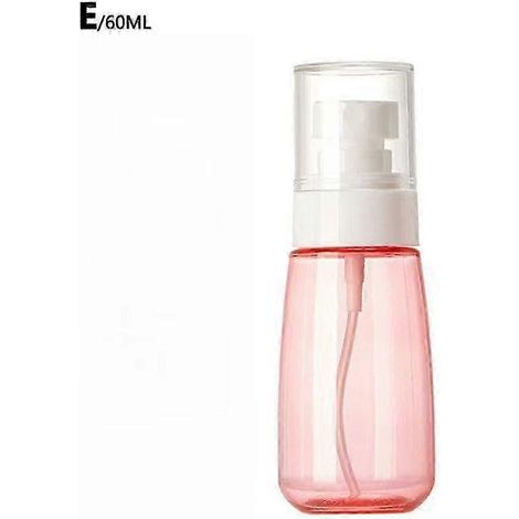 Flacons vaporisateurs vides modernes en plastique transparent rose de 30 ml/60 ml pour parfum et alcool. Fiables et faciles à utiliser.