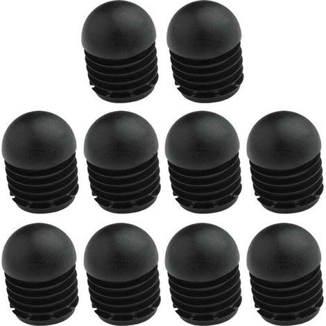 10 tappi rotondi antiscivolo per tubi di sedie, neri, per la protezione delle gambe dei mobili, 19 mm (1/4)