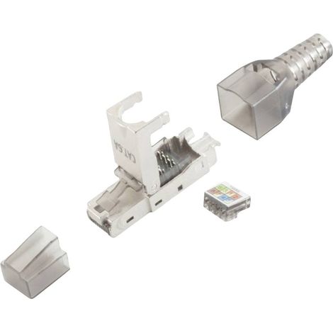 BKL Electronic Spina RJ45, senza utensili, STP, CAT 6A 10121201 Spina dritta Numero di poli 8P8C Argento 1 pz.