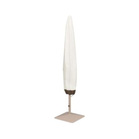 QORVA-Housse de parasol, beige et marron clair, dimensions 200 x 55/60 cm, résistante à l'eau et au vent (1/5)