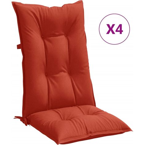 Maison Exclusive - Hochlehner-Auflagen 4 Stk. Melange Rot 120x50x (1/5)