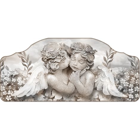 Lupia - Quadro camera da letto CAPEZZALE moderno 50x100 cm ANGELS IN FLOWERS MIX
