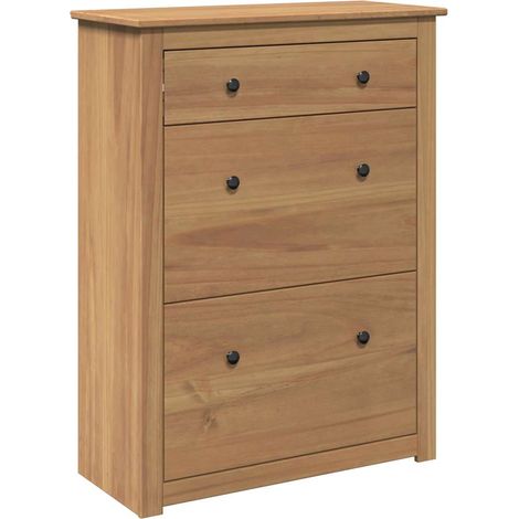 Armoire à chaussure  Meuble à chaussures PANAMA 80x35x105 cm bois de pin massif
