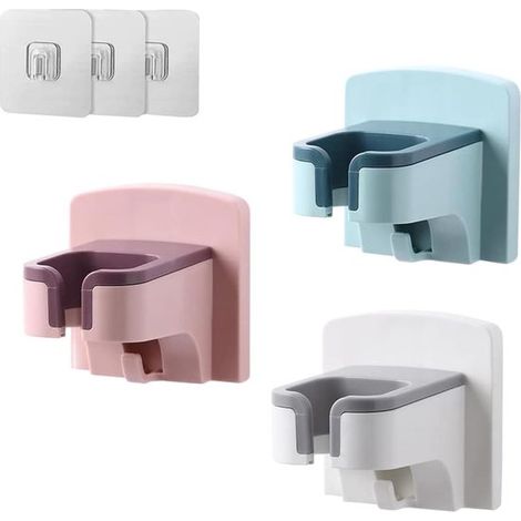 Supporto da parete di lusso per asciugacapelli - Organizzatore universale per mobili da bagno e toilette (1/2)