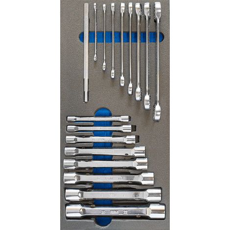 Juego de 16 llaves de caja y de estrella termoformadas blandas Fervi TM01/036