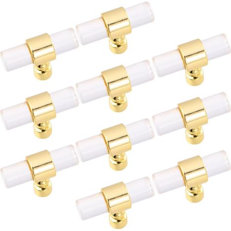 Lot de 10 Poignées de Porte D’armoire en Acrylique Doré 50 Mm, Boutons de Meubles Transparents Cristal, Accessoires Solide pour Rangement Intérieur Meubles, Usage Quotidien (1/5)