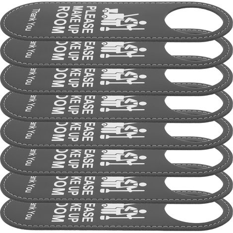 Lot De 8 Panneaux De Porte « Ne Pas DéRanger » En Cuir Pu Double Face À Suspendre Sur PoignéE Pour Bureaux HôTels Et Chambres Signalisation Intimité Et Service Entretien (1/5)