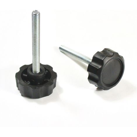 Ajile – Bouton Molette de Manœuvre, Serrage - Tige Filetée Diamètre 32 mm (M6) et Longueur 50 mm en Acier Zingué