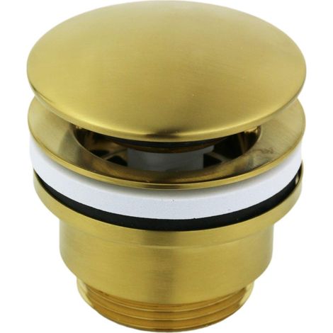 Bouchon de vidange universel clic-clac pour lavabo et bidet PVD or brossé Paini 53PJ945ETSR  Or brossé (1/3)