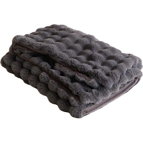 Couverture douce en flanelle corail - Jeté chaud et confortable pour canapé, lit, sieste au bureau, châle pour la climatisation, petite taille C (1/5)