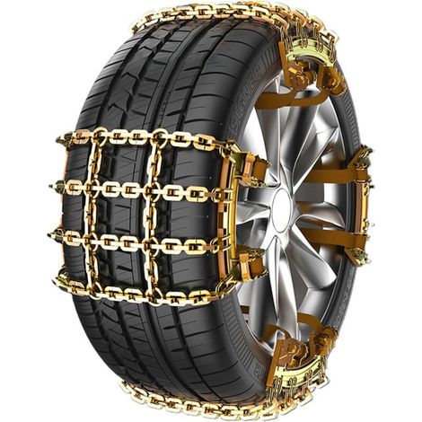 Chanes à neige universelles pour voiture, SUV et camion – Acier trempé haute résistance, montage rapide, taille unique ajustable (1/5)