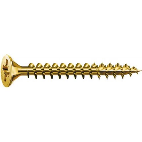Vis à bois aggloméré tête fraisée empreinte Pozidriv acier zingué bichromaté entièrement filetées Yellox, Ø 6 mm, longueur 40 mm (1/2)