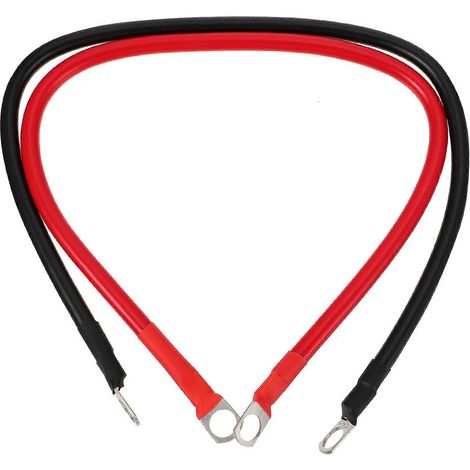 Kit de 2 bornes de câble de masse de batterie en fil de cuivre carré 2AWG 16-53.5X0.7cm (1/4)