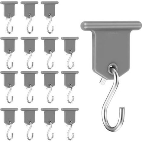 Crochets pour auvent - Accessoires pour camping-cars - 16 paires - Résistants à la corrosion - Conception pratique - Gris (1/4)