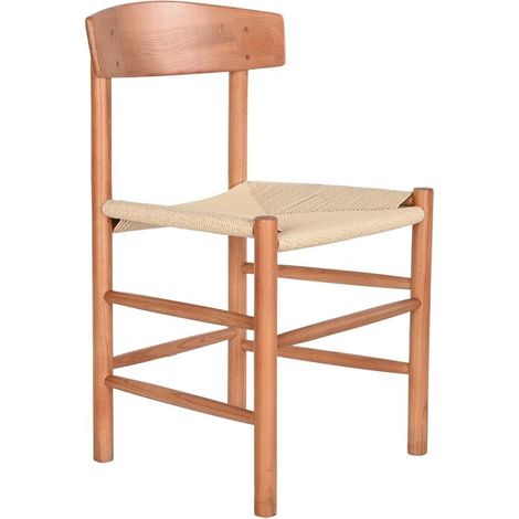 Silla de comedor - Marrón - Fibra y olmo - 48 x 40 x 76 cm - Estilo campestre (1/3)