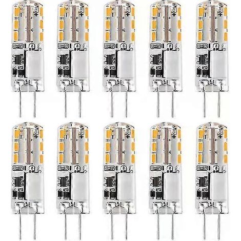 10 ampoules LED G4 12 V AC/DC blanc chaud 3000 K 2 W, à intensité variable (1/5)