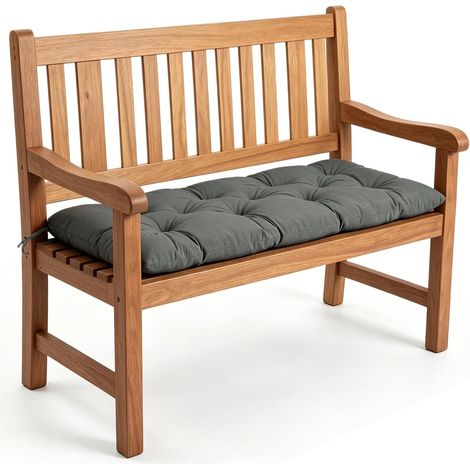 Coussin de banc de jardin renforcé, imperméable, pour intérieur et extérieur (gris foncé, 100 x 50 x 10 cm) (1/5)