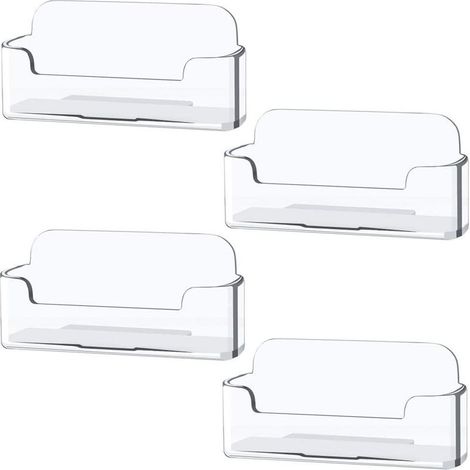 4PCS Transparent Support Carte de Visite en Acrylique, Présentoir de Cartes de Visite pour Hôtels, Plans de Travail et Bureau (1/4)