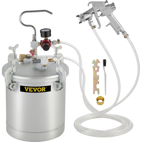Réservoir de Peinture sous Pression 10 L avec Pistolet de Pulvérisation, Pot de Peinture sous Haute Pression avec 2 Tuyaux de 3 m, Forte Capacité d'Étanchéité Seau Pulvérisateur pour Peinture (1/5)