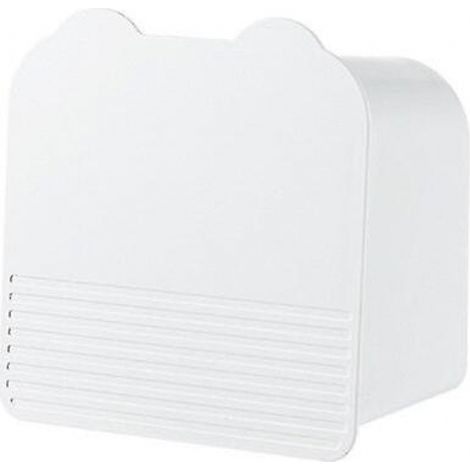 BEBUSINGOTO Organizador de maquillaje de pared, a prueba de polvo, organizador de baño, almacenamiento, porta brochas de maquillaje, caja de almacenamiento de escritorio, blanco (1/5)