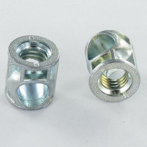 Vis Express – Ecrou cylindrique Zamak M8 – Filetage métrique pas standard – Diamètre 14mm – Longueur 16mm – Lot de 10 pièces