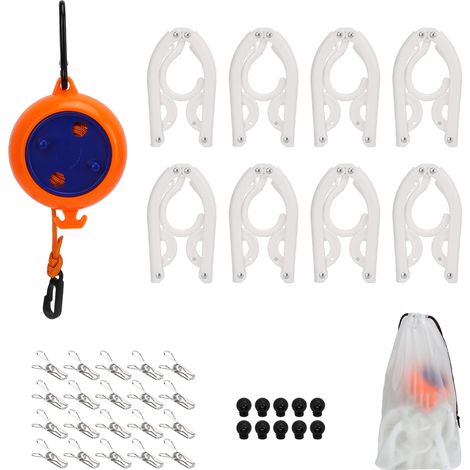 Corde à linge extensible sans perçage, support de séchage portatif avec boucle fixe antidérapante pour hôtel, voyage, linge suspendu F (1/5)