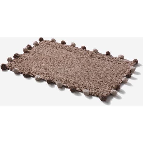 Tappeto bagno in cotone antiscivolo 50x80 cm Elun - Tortora (1/3)