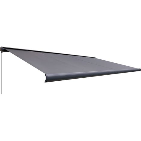 Canopée – Store banne motorisé et manuel 4x3.5m – Éclairage LED intégré – Toile acrylique imperméabilisée – Coffre intégral pour protection