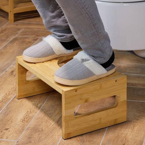 Sgabello per wc in bambu favorisce la salute intestinale