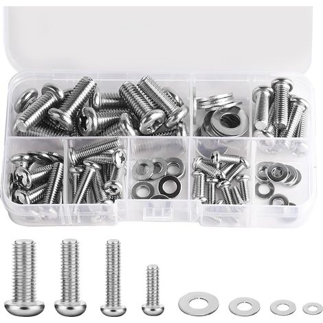 Kit de vis VESA universelles pour supports TV, vis pour moniteurs et écrans muraux, en acier inoxydable, avec rondelles. (1/5)