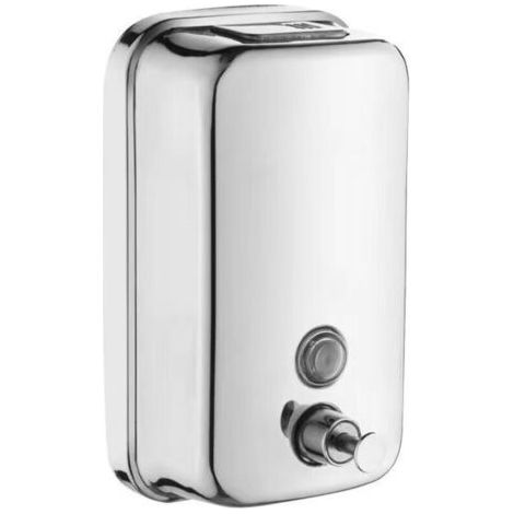 Pair Distributeur de Savon Liquide Mural 500ml   Acier Inoxydable, Argent  Pour Cuisine et Salle de Bain (1/4)