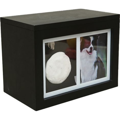 Urnas de madera con sello y marco para fotos para cenizas de perro o gato. Caja para entierro de mascotas. (1/5)