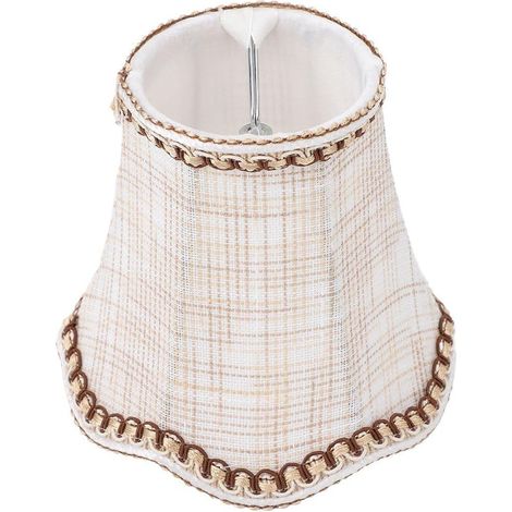 Abat-jour tambour tissu carreaux E14 goutte lustre bougie vertical