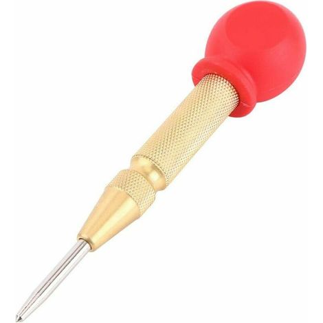 Outil de Pointeau Automatique Center Punch Automatique, 5 Pouces Pointeau Automatique Force Règlable Mèche avec Capuchon de Coussin(Doré) (1/5)