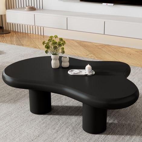 Table basse, en MDF, 97 x 67 x 32 cm, pour salon, décoration unique pour le salon.-Mi, MDF laqué avec support feutre. Design créatif et original