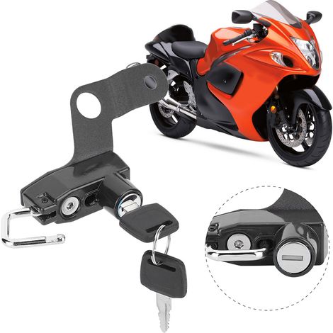 Crochet de fixation antivol de casque en alliage d'aluminium pour moto, compatible avec Suzuki GSX1300R / Hayabusa 2008+ (Noir) (1/5)